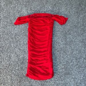 Elegant Red Off-Shoulder Dress
